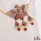 Classic Peacock Motifs Kemp Hasli Choker With Pearl Bead Drops NC3258 (Available In 3 Colors)