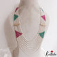Stunning Multi Layered Crystal & Pearl Haaram With Floral Accents LH2153 (Available In 3 Colors)