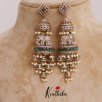 Grand AD Elephant Design with Pearl Beads E519 (Available in 3 Colors)