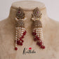 Trendy Victorian Pearl Cascading Chandbali Jhumkas E486 (Available in 2 Colours)