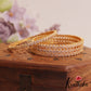 Sparkling Floral Motifs Gold-Tone AD Bangles B504 (Set of 4 Bangles)
