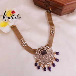 Beautiful Victorian Pendant Chain Set NC1861 (Available in 3 Colours)