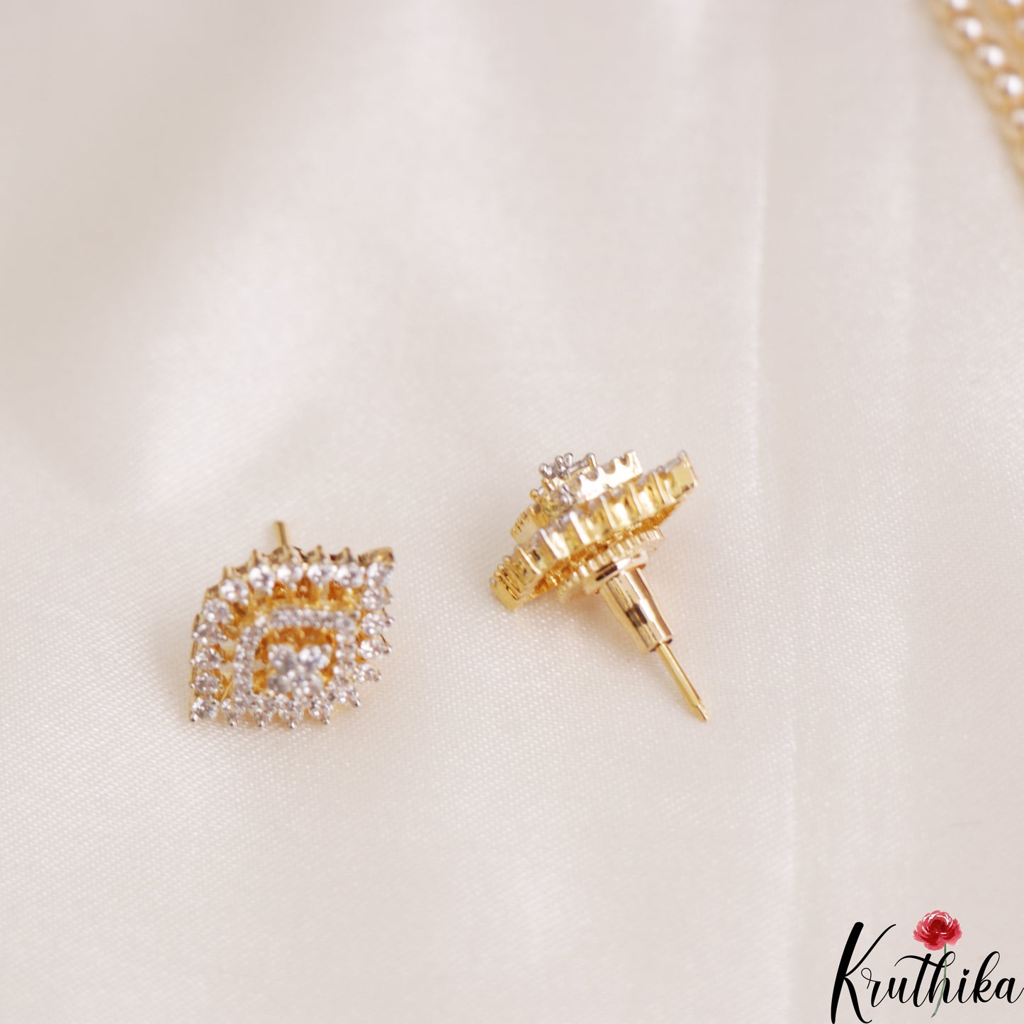 Classic Multi Layered Crystal & Pearl Haaram With Floral Accents LH2128