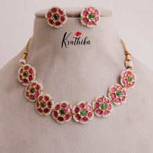 Elegant Jadau Flower necklace NC1921 [Available in 2 colours]
