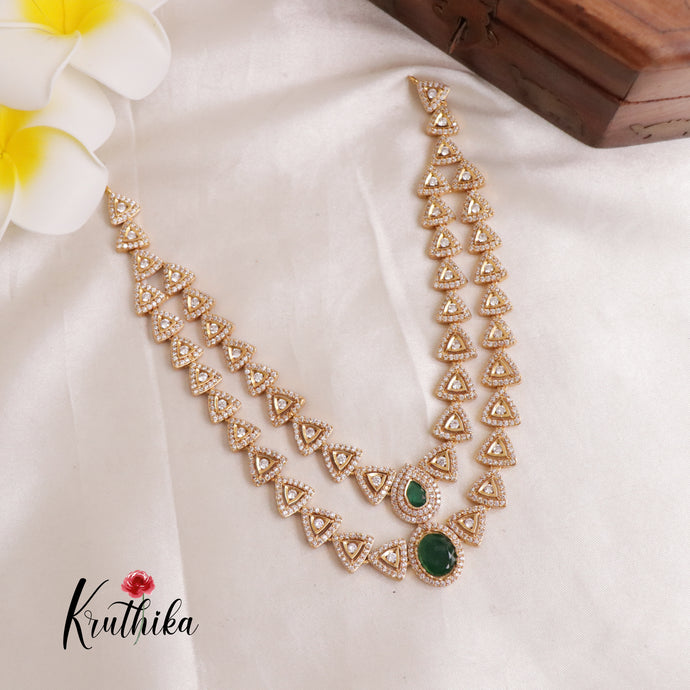 Trendy Two Layer AD Necklace NC1895 (Available in 3 Colours)