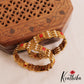Beautiful Square Motifs Gold-Tone Coral Bangles B505 (Set of 2 Bangles)