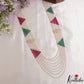 Stunning Multi Layered Crystal & Pearl Haaram With Floral Accents LH2153 (Available In 3 Colors)