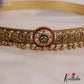 Beautiful Mango Floral Kemp Motifs Hip Belt With Golden Bead Drops V339 (Available In 2 Colors)