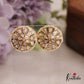 Trendy Pearl Border Floral Motifs AD Stud Earrings E991 (Available In 6 Colors)