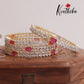Sparkling CZ gold finish Ruby Bangles B182