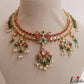 Classic Floral Peacock Motifs Jadau Choker With Pearl Bead Drops NC2999