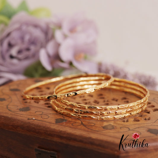 Classic Floral Daily Wear Bangles B431 (Set of 4 Bangles)