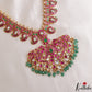 Stunning Mango Peacock Motifs Jadau Haaram With Green Bead Drops LH2145