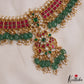 Premium Floral Motifs Jadau Choker With Green Bead Drops NC2979