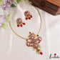 Elegant Floral Mango Motifs Kemp Hasli Choker With Pearl Bead Drops NC3259 (Available In 3 Colors)
