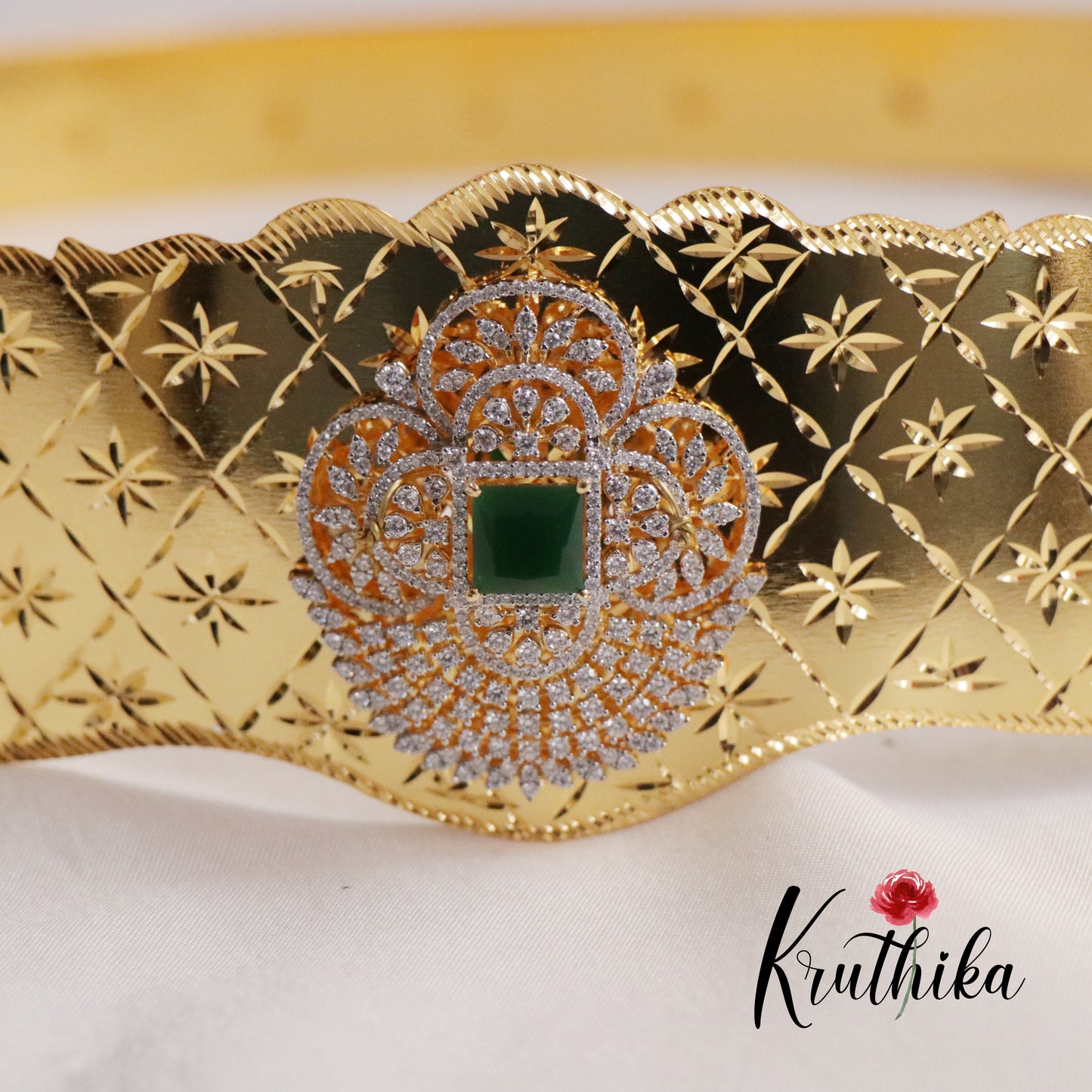 Premium CZ Sparking Victorian Light Weight Hip Belts V275