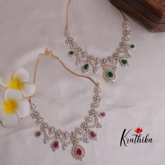 Beautiful AD/CZ Necklace NC1918 (Available in 2 Colours)