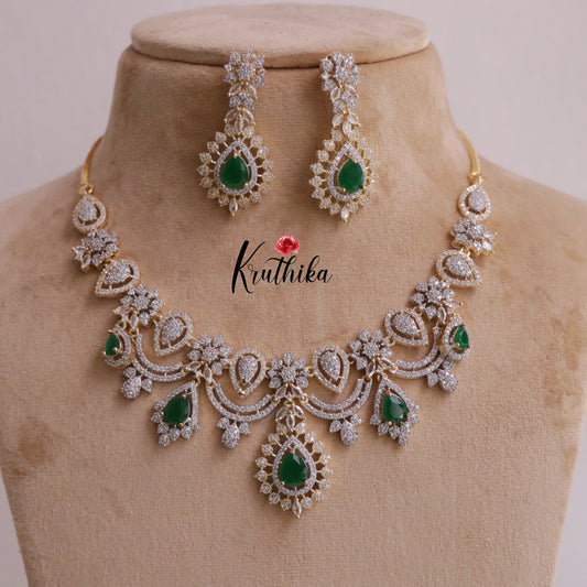 Beautiful AD/CZ Necklace NC1918 (Available in 2 Colours)