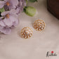 Trendy Pearl Border Floral Motifs AD Stud Earrings E991 (Available In 6 Colors)