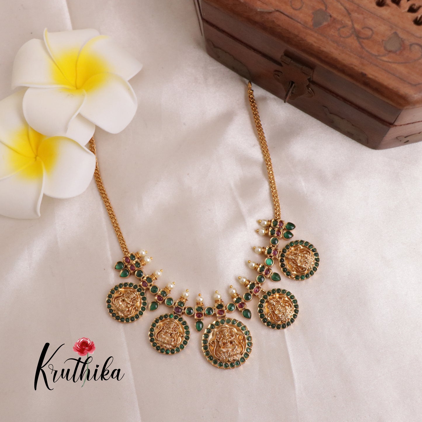 Pretty Lakshmi Coin Necklace NC1894 ( Available in 3 Colours)