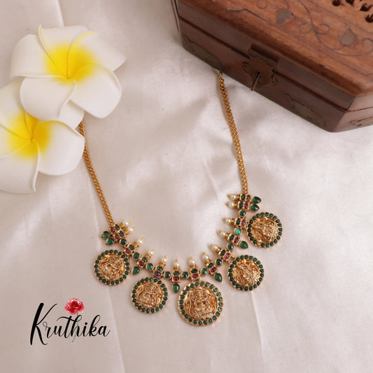 Pretty Lakshmi Coin Necklace NC1894 ( Available in 3 Colours)