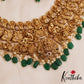 Stunning Antique Nagas Lakshmi Peacock Motifs Temple Choker With Green Bead Drops NC2889