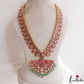 Stunning Mango Peacock Motifs Jadau Haaram With Green Bead Drops LH2145