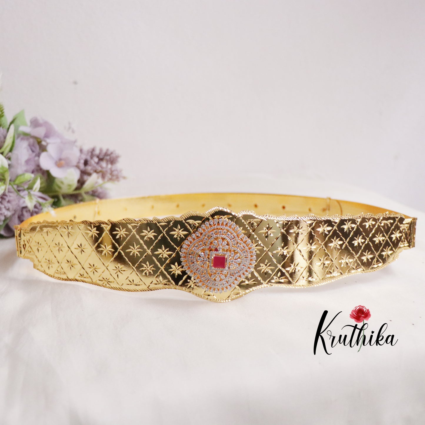 Trendy CZ Sparking Light Weight Victorian Hip Belt V268 (Available in 2 Colours)