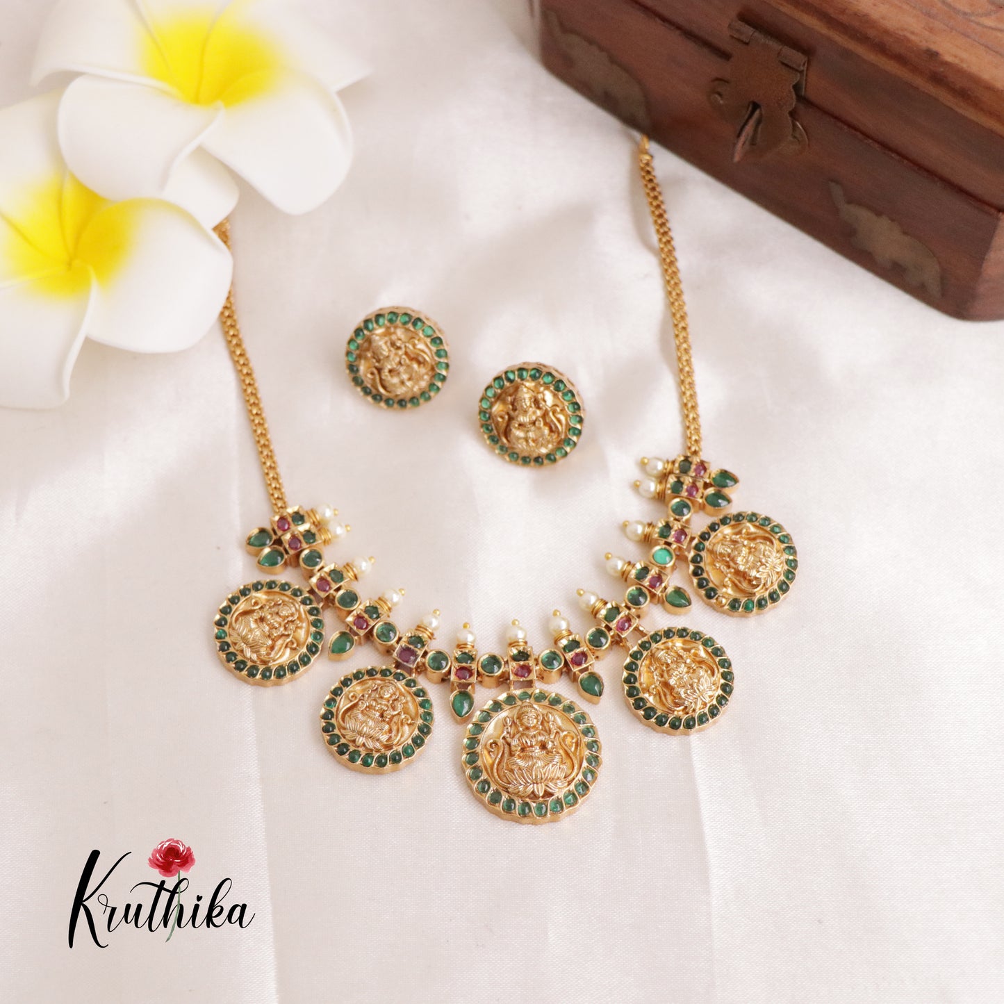 Pretty Lakshmi Coin Necklace NC1894 ( Available in 3 Colours)