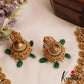 Stunning Antique Nagas Lakshmi Peacock Motifs Temple Choker With Green Bead Drops NC2889