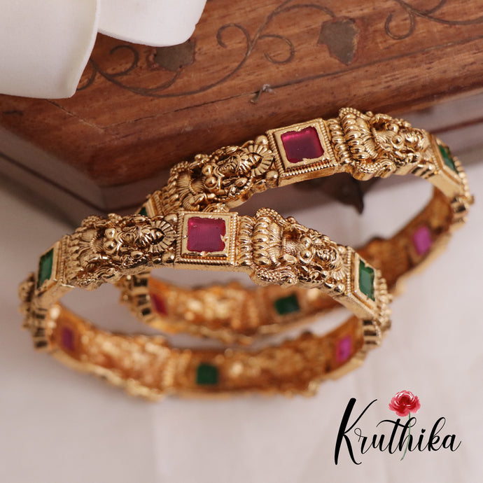 Beautiful AD Temple Kada Bangles E191