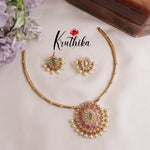 Simple Antique Aura Pearl Hasli Neckalce Set NC2121