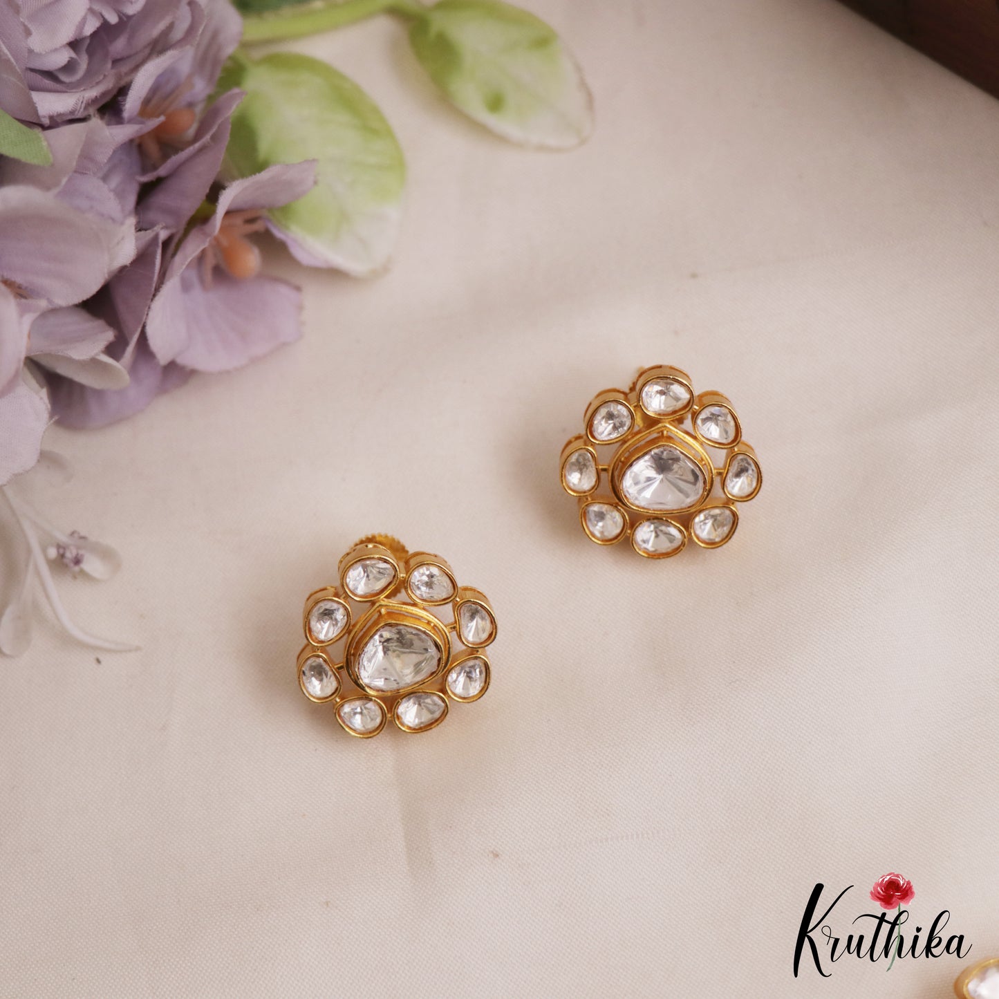 Pretty Floral Peacock Motifs Polki Victorian Pendant Set PS287 (Available In 2 Colors)