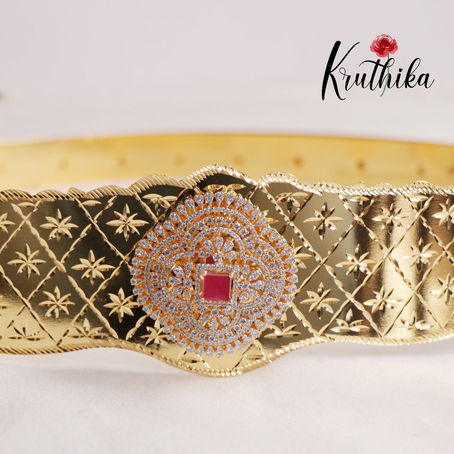 Trendy CZ Sparking Light Weight Victorian Hip Belt V268 (Available in 2 Colours)