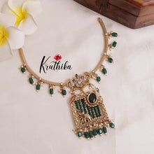 Antique Uncuts Green Beads Elephant Hasli/Kanti Necklace NC1988