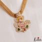 Beautiful Lord Ganesha Motifs CZ Victorian Pendant Chain Set NC3153
