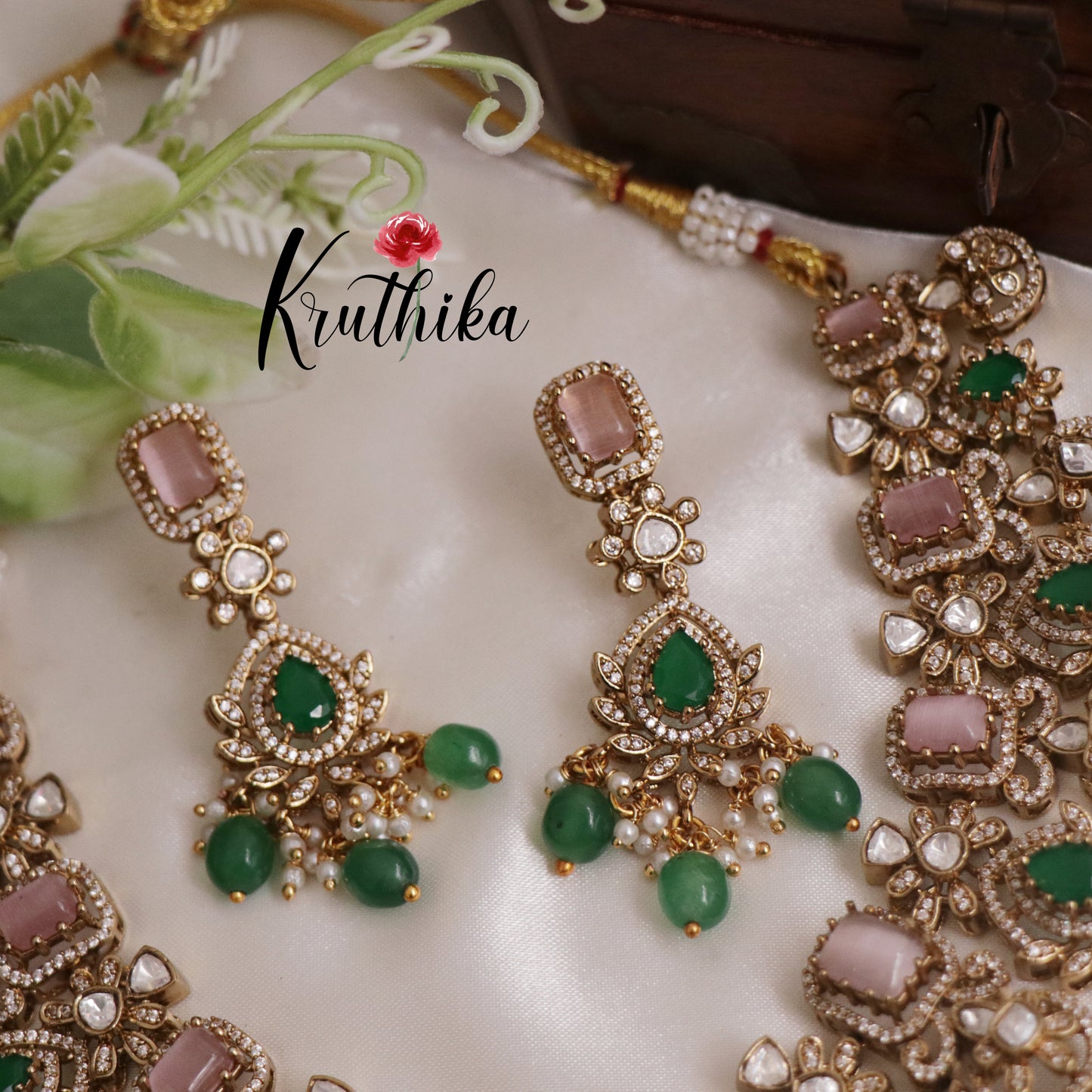 Classic Victorian Necklace with Moissanite Stones NC2501