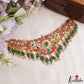 Premium Floral Peacock Motifs Jadau Choker With Green Bead Drops NC3214