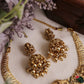 Stunning Antique Lakshmi Floral Motifs Necklace With Bead Drops NC2940 (Available In 2 Colors)