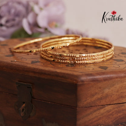 Classic Floral Daily Wear Bangles B429 (Set of 4 Bangles)