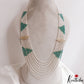 Stunning Multi Layered Crystal & Pearl Haaram With Floral Accents LH2153 (Available In 3 Colors)