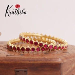 Trendy Gold Finish Bangles B186 ( Available in  3 Colours)