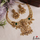 Stunning Antique Lakshmi Floral Motifs Necklace With Bead Drops NC2940 (Available In 2 Colors)