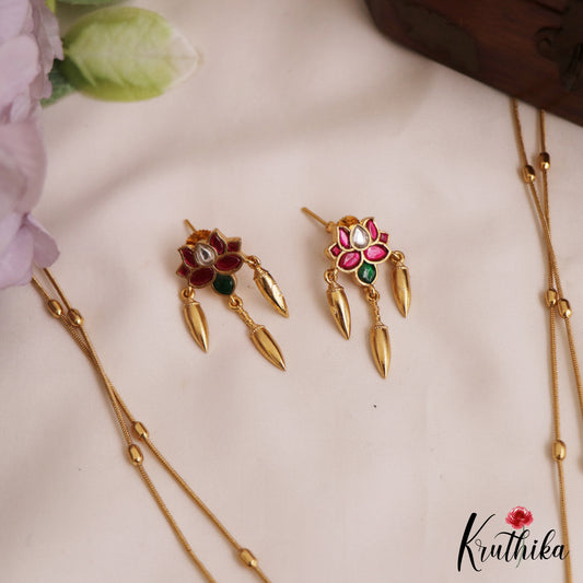 Pretty Lotus Motifs Jadau Chain Set LH2063