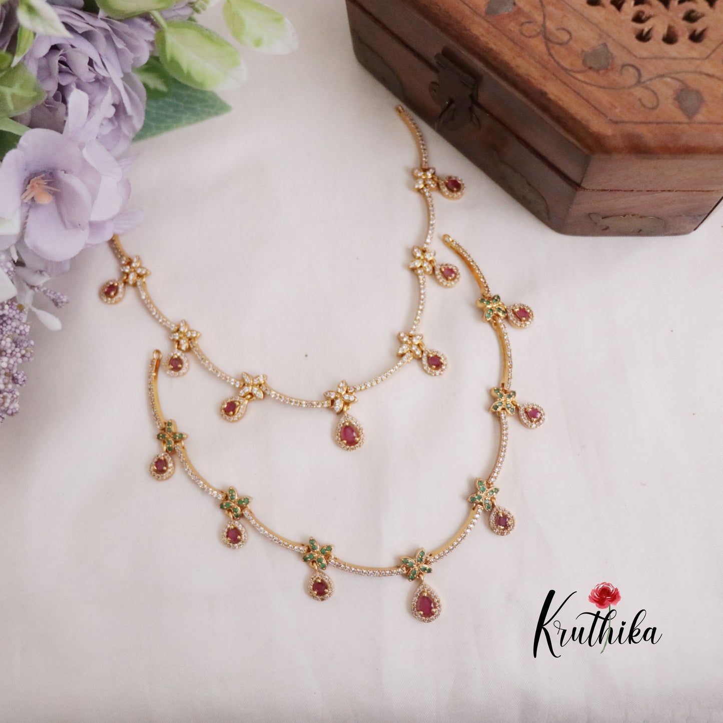 Simple AD Ruby Pendant Drops NC2219 (Available in 2 Colors)