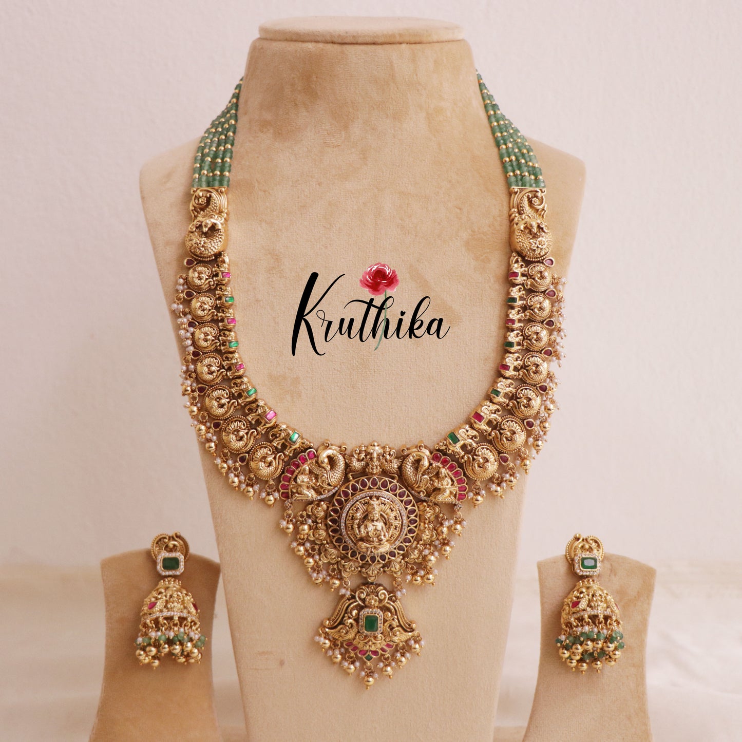 Pre order-Gorgeous and Premium Jadau Lakshmi peacock Haaram LH1860- 25 to 30 days pre order