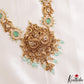 Stunning Antique Nagas Peacock Motifs Temple Haaram With Green Bead Drops LH2177