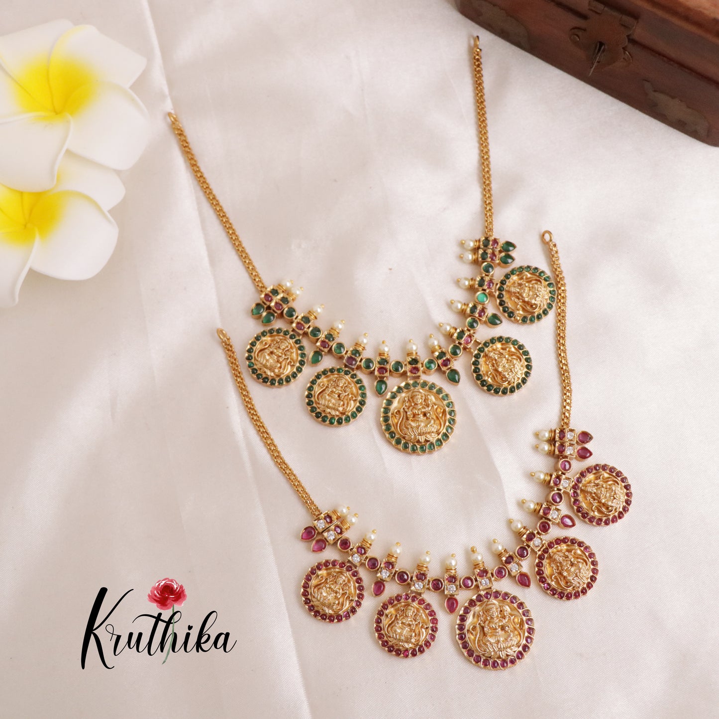 Pretty Lakshmi Coin Necklace NC1894 ( Available in 3 Colours)