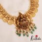 Traditional Antique Nagas Lakshmi Kasu Haaram With Green Bead Drops LH2095