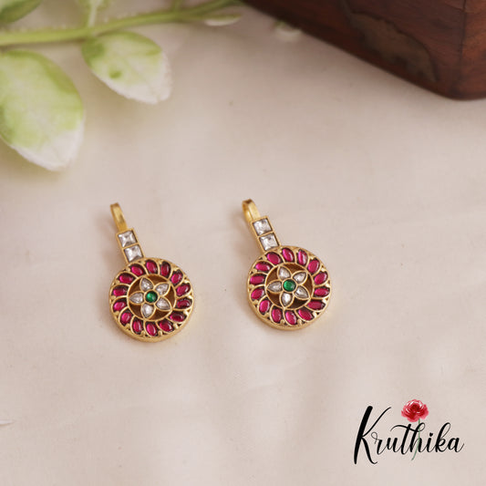 Elegant Jadau Floral Earcuffs | Upper Earrings | Bugadi Earrings  E830
